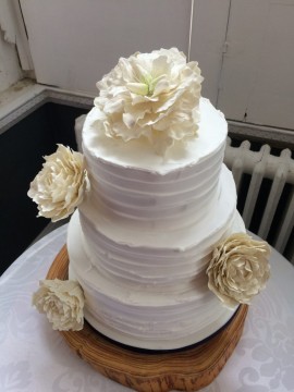 Royal iced Wedding cake with sugar peonies